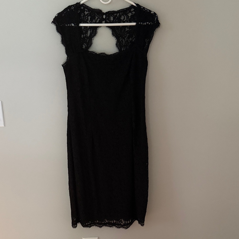 Adrianna Papell Black Lace Backless Dress